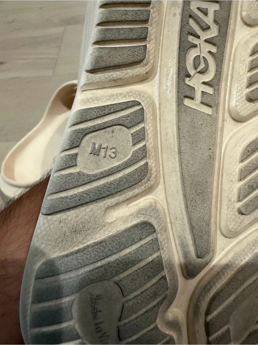 Hoka Cream Slide Sandals